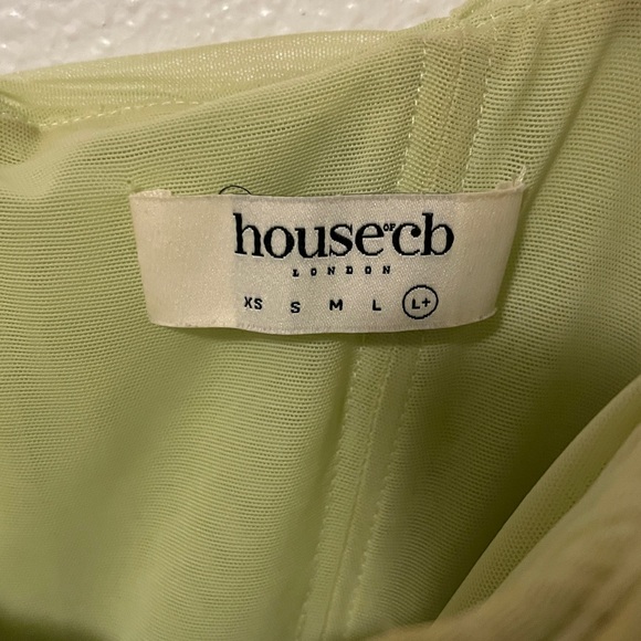 House of CB Cate Lime Ruched Mesh Mini Dress - Picture 3 of 9